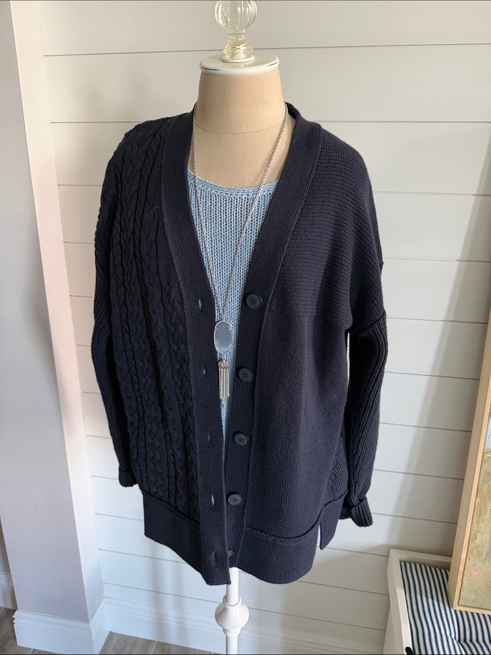 Women’s cabi Textbook Navy Button-Front Knit Cardigan Sweater